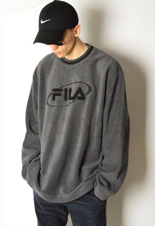 VINTAGE 90S GREY FILA FLEECE JUMPER