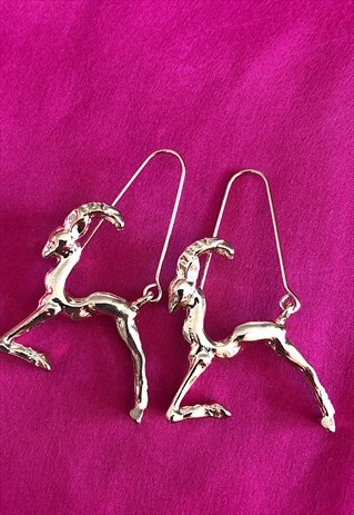 PERSONALISED 18K GOLD PLATED CAPRICORN EARRINGS