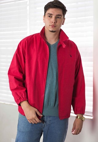 VINTAGE POLO RALPH LAUREN HARRINGTON JACKET LOGO 90S L 27.5