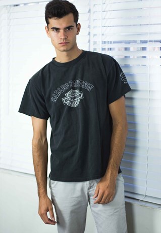 VINTAGE HARLEY DAVIDSON T-SHIRT LOGO 90S M 9.6