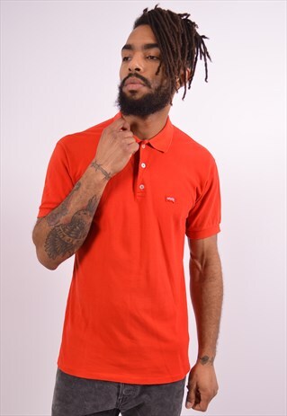 LEVI'S MENS VINTAGE POLO SHIRT MEDIUM RED 90S