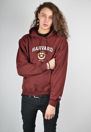 VINTAGE CHAMPION "HARVARD UNIVERSITY" HOODIE MAROON