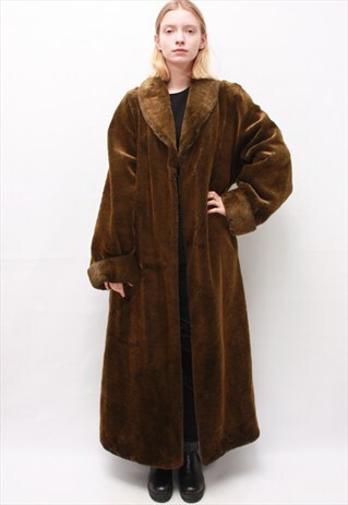 VINTAGE 90' ELEGANT BEAUTIFUL LONG FAUX FUR IN UNIQUE COLOR
