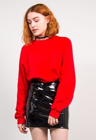 VINTAGE 90'S BASIC RED SWEATER SWEATSHIRT