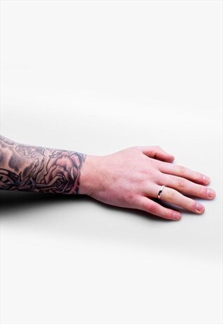 3MM BAND SIGNET RING - SILVER