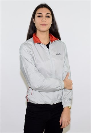 VINTAGE 90S GREY FILA TRACKSUIT TOP JACKET