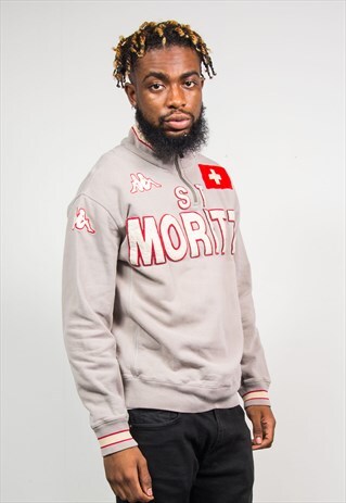 KAPPA 90'S QUARTER ZIP SWEATSHIRT ST MORITZ