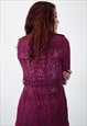BURBERRY BURGUNDY LACE DOUBLE BREASTED WOMAN TRENCH COAT