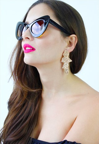GOLD GEOMETRIC DROP DANGLE EARRINGS