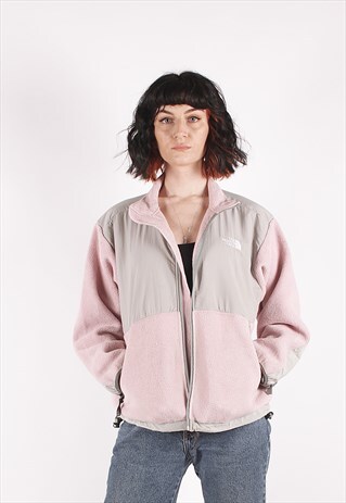 VINTAGE THE NORTH FACE BABY PINK FULL ZIP FLEECE /MM1688