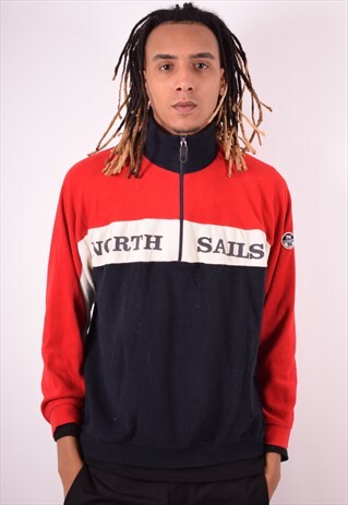 NORTH SAILS MENS VINTAGE FLEECE JUMPER XL MULTI 90S