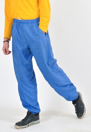 VINTAGE SHELL JOGGERS IN BLUE