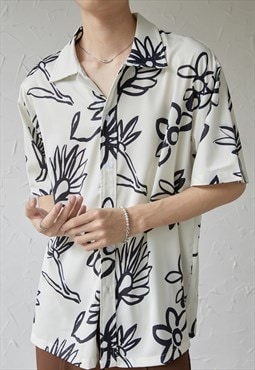 Men's design botanical shirt S VOL.6
