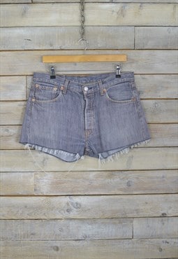 Vintage LEVIS Distressed Denim Shorts Purple W34 BR2176