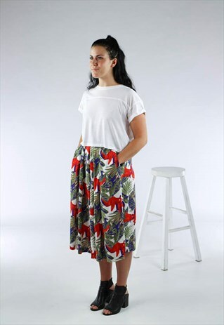 FLORAL PLEATED SKIRT / JUNGLE INSPIRATION SKIRT
