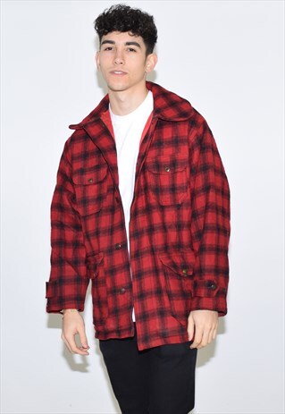 VINTAGE 90S RED WOOLRICH HUNTING JACKET