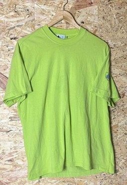 Vintage 90s Adidas Green Plain Round Neck T-shirt Size S