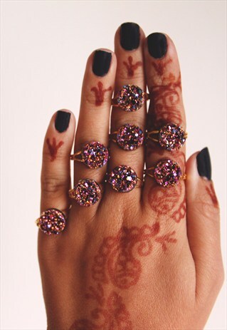 PINK & GOLD DRUZY RING