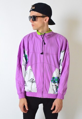 VINTAGE 90S COLOURFUL LIGHTWEIGHT BOMBER JACKET