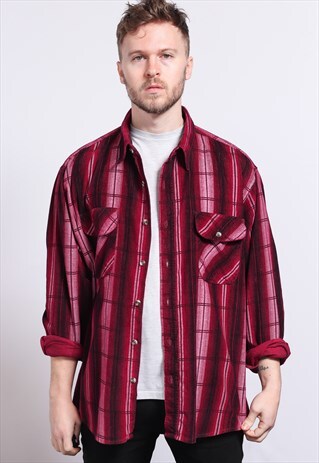 VINTAGE CORDUROY CORD STRIPED SHIRT