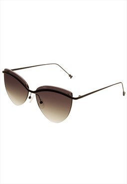 Cat-Eye Sunglasses in Matt Black with Gradient lens