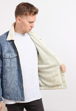 VINTAGE FLEECE LINED DENIM JACKET