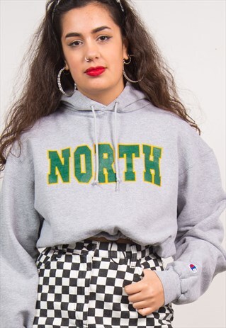 CHAMPION SWEATSHIRT HOODIE CROPPED