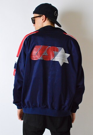 VINTAGE 90S COLOUR BLOCK USA BOMBER JACKET