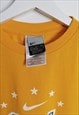  VINTAGE Y2K NIKE T-SHIRT TANK TOP VEST YELLOW SWOOSH LOGO