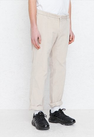VINTAGE BEIGE GUCCI CORDUROY TROUSERS BOTTOMS