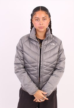 Women's Vintage The North Face Satin Grey 550 Puffer Jacket 