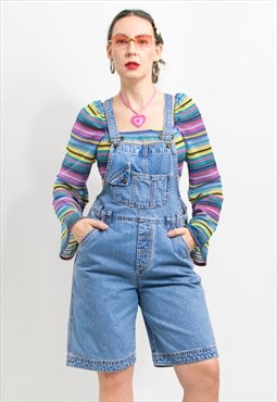 Vintage 90's shortalls in blue overalls dungarees romper