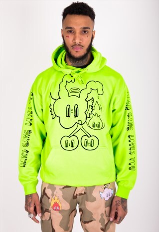 NEON GRAPHIC PRINT HOODIE