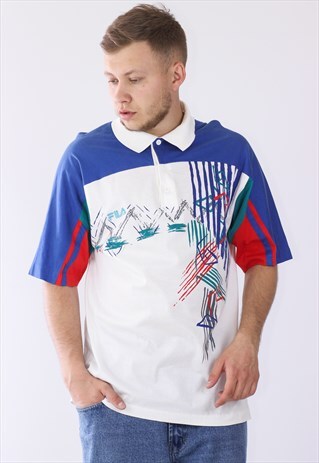 80S VINTAGE FILA ATP TENNIS POLO SHIRT