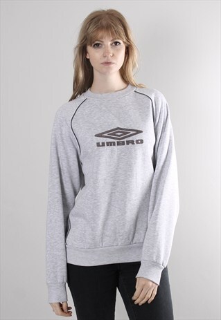 VINTAGE 90S UMBRO GREY LOGO SWEATSHIRT JUMPER
