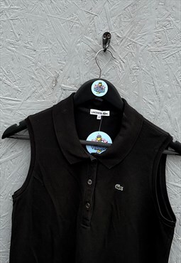 Lacoste Black Sleeveless Polo Shirt