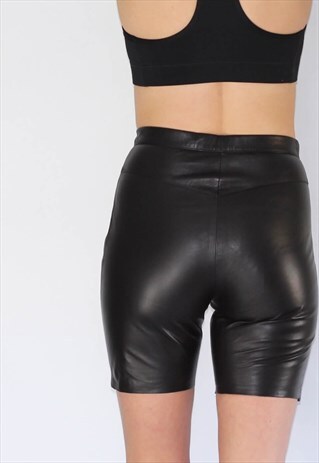 VINTAGE 80'S HIGH WAIST KIM LEATHER SHORTS