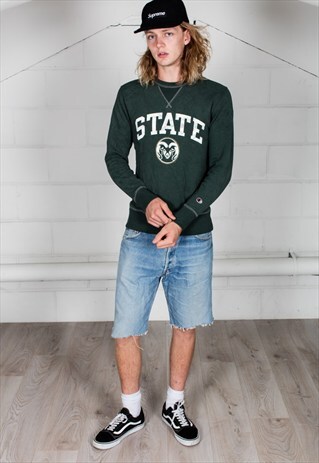 VINTAGE CHAMPION GREEN STATE UNISEX SWEATSHIRT
