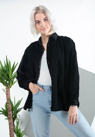 VINTAGE CORDUROY SHIRT IN BLACK