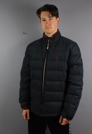 VINTAGE FILA X FERRARI PUFFER JACKET IN NAVY WITH EMBROIDERE