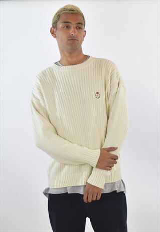 VINTAGE 90S OFF WHITE CHAPS RALPH LAUREN SWEATER