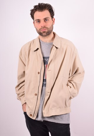 BUGATTI MENS VINTAGE HARRINGTON JACKET XL BEIGE 90'S