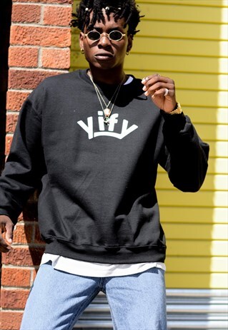 SWEATSHIRT IN BLACK WITH SPELL OUT LOGO