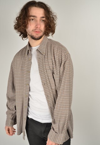 VINTAGE CHECK FLANNEL SHIRT IN BEIGE