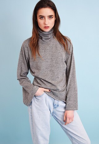90'S RETRO TURTLENECK MONOCHROME OVERSIZED JUMPER TOP