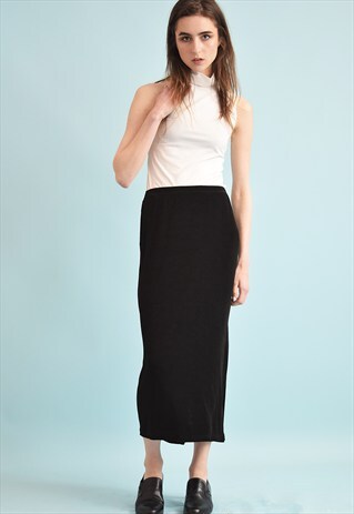 90'S RETRO MINIMALIST STRETCH MAXI MOMS SKIRT