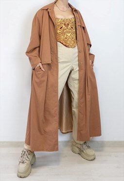 80s Dark sandy color trench coat