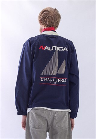 VINTAGE MENS NAUTICA SAILING BIG LOGO HARRINGTON JACKET