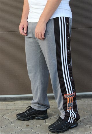 VINTAGE ADIDAS TRACK TOP THREE STRIPES CASUAL PANTS