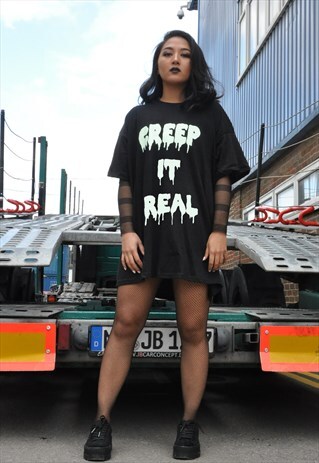 GLOW IN THE DARK CREEP IT REAL BLACK T-SHIRT